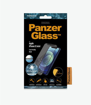 PanzerGlass - Edzett Üveg Case Friendly AntiGlare - iPhone 12 mini, fekete