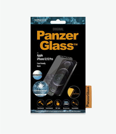 PanzerGlass - Edzett Üveg Case Friendly AntiGlare - iPhone 12 és 12 Pro, fekete