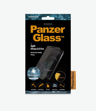 PanzerGlass - Edzett Üveg Privacy Case Friendly AB - iPhone 12 és 12 Pro, fekete