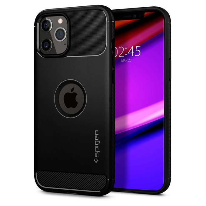 Spigen - Tok Rugged Armor - iPhone 12 Pro Max, fekete