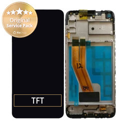 Samsung Galaxy M11 M115F - LCD Kijelző + Érintőüveg + Keret (Black) - GH81-18736A Genuine Service Pack