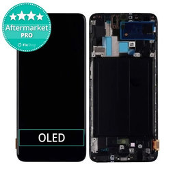 Samsung Galaxy A70 A705F - LCD Kijelző + Érintőüveg + Keret (Black) OLED