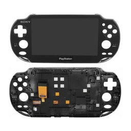 Sony Playstation Vita 1000 - LCD Kijelző + Érintőüveg + Keret (Black) TFT