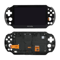 Sony Playstation Vita 2000 - LCD Kijelző + Érintőüveg + Keret (Black) TFT