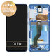 Samsung Galaxy S20 Plus G985F - LCD Kijelző + Érintőüveg + Keret (Aura Blue) - GH82-22134H, GH82-22145H Genuine Service Pack