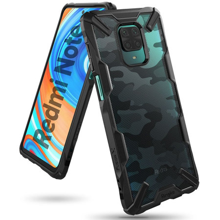 Ringke - Fusion X tok Xiaomi Redmi Note 9S / 9 Pro / 9 Pro Max készülékhez, fekete álcázás