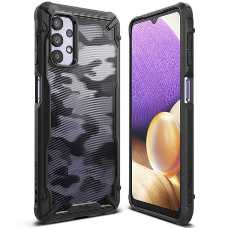 Ringke - Fusion X tok Samsung Galaxy A32 5G készülékhez, fekete álcázás