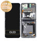 Samsung Galaxy Z Flip 5G F707B - LCD Kijelző + Érintőüveg + Keret (Mystic Gray) - GH82-23351A Genuine Service Pack
