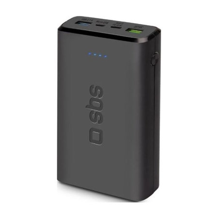 SBS - PowerBank 20 000 mAh, 2x USB, USB-C, Micro-USB, fekete