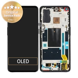 OnePlus 9 - LCD Kijelző + Érintőüveg + Keret (Astral Black) - 1001100053 Genuine Service Pack