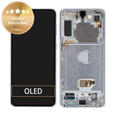 Samsung Galaxy S21 Plus G996B - LCD Kijelző + Érintőüveg + Keret (Phantom Silver) - GH82-24554C, GH82-27268C, GH82-24553C Genuine Service Pack