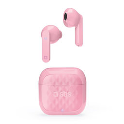 SBS - TWS Air Free vezeték nélküli fejhallgató töltőtáskával 250 mAh, rózsaszínű