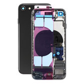 Apple iPhone SE (2nd Gen 2020) - Hátsó Ház Apró Alkatrészekkel (Black)