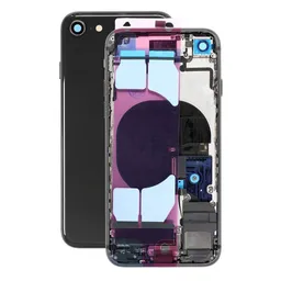 Apple iPhone SE (2nd Gen 2020) - Hátsó Ház Apró Alkatrészekkel (Black)
