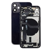 Apple iPhone 12 Mini - Hátsó Ház Apró Alkatrészekkel (Black)