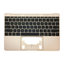 Apple MacBook 12" A1534 (Early 2015 - Mid 2017) - Felső Billentyűzet Keret + Billentyűzet US (Gold)