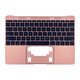 Apple MacBook 12" A1534 (Early 2015 - Mid 2017) - Felső Billentyűzet Keret + Billentyűzet US (Rose Gold)