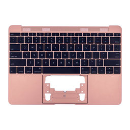 Apple MacBook 12" A1534 (Early 2015 - Mid 2017) - Felső Billentyűzet Keret + Billentyűzet US (Rose Gold)