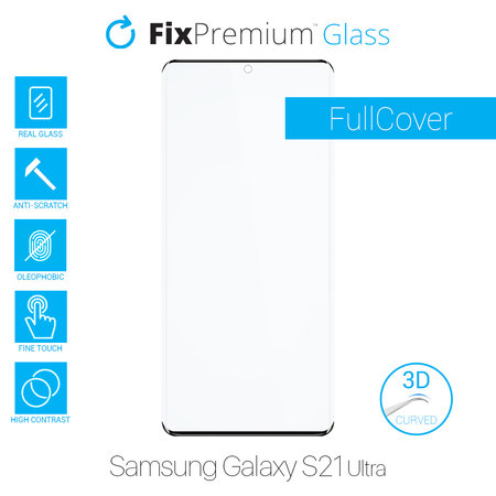 FixPremium FullCover Glass - 3D Edzett üveg - Samsung Galaxy S21 Ultra