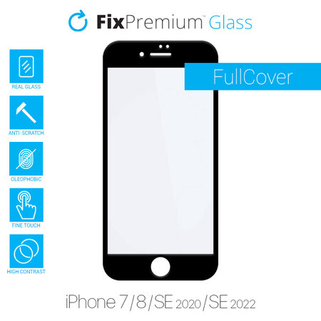 FixPremium FullCover Glass - Edzett üveg - iPhone 7, 8, SE 2020 és SE 2022