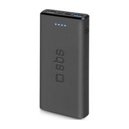 SBS - PowerBank 10 000 mAh, 2x USB, Micro-USB, fekete
