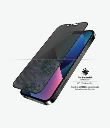 PanzerGlass - Edzett Üveg Case Friendly Privacy AB - iPhone 13, 13 Pro és 14, fekete