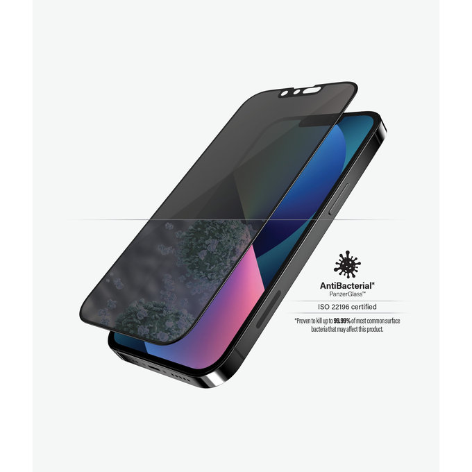 PanzerGlass - Edzett Üveg Case Friendly Privacy AB - iPhone 13, 13 Pro, 14 és 16e, fekete