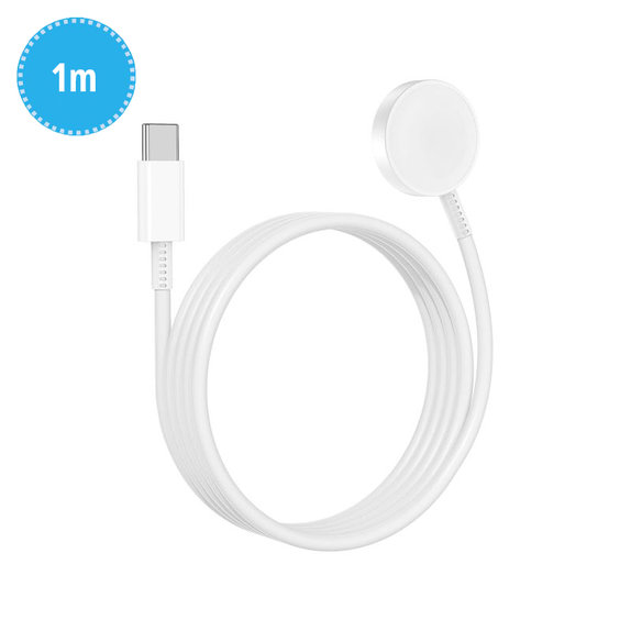 Mágneses Apple Watch gyorstöltő, USB-C, 1 m, aluminium, bulk