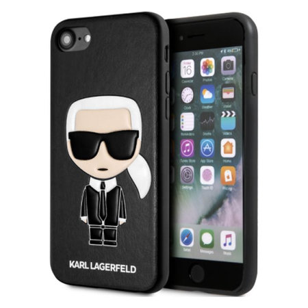 Karl Lagerfeld - Teljes testű, ikonikus tok iPhone SE 2020/8/7 telefonhoz, fekete