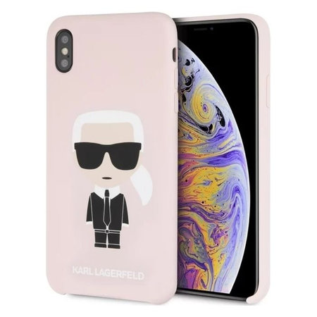 Karl Lagerfeld - Ikonikus kemény tok iPhone X / Xs készülékhez, rózsaszín