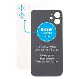 Apple iPhone 12 Mini - Hátsó Ház Üveg Nagyobb Kamera Nyílással (White)