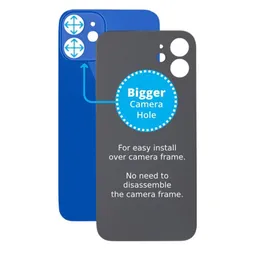 Apple iPhone 12 Mini - Hátsó Ház Üveg Nagyobb Kamera Nyílással (Blue)