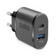 SBS - 10W Töltőadapter USB, USB-C, fekete