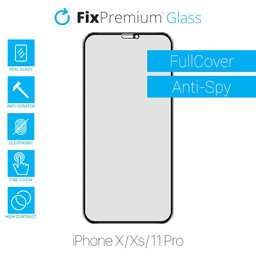 FixPremium Privacy Anti-Spy Glass - Edzett üveg - iPhone X, XS és 11 Pro