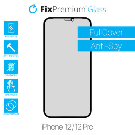 FixPremium Privacy Anti-Spy Glass - Edzett üveg - iPhone 12 és 12 Pro