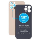 Apple iPhone 13 Pro Max - Hátsó Ház Üveg Nagyobb Kamera Nyílással (Gold)