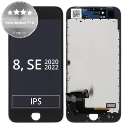 Apple iPhone 8, SE (2020), SE (2022) - LCD Kijelző + Érintőüveg + Keret (Black) Refurbished PRO