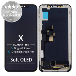 Apple iPhone X - LCD Kijelző + Érintőüveg + Keret Original Refurbished PRO