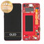 Samsung Galaxy S10 G973F - LCD Kijelző + Érintőüveg + Keret (Red) - GH82-18850H Genuine Service Pack