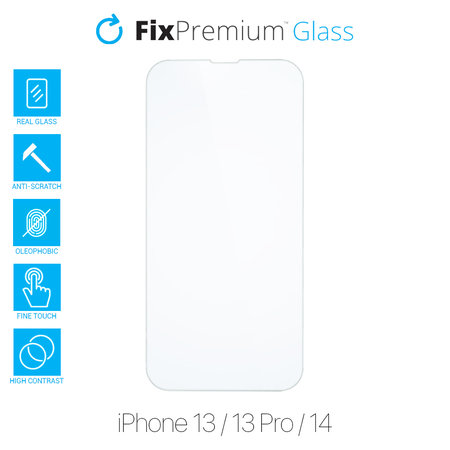 FixPremium Glass - Edzett üveg - iPhone 13, 13 Pro és 14