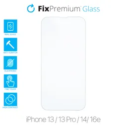 FixPremium Glass - Edzett üveg - iPhone 13, 13 Pro, 14 és 16e