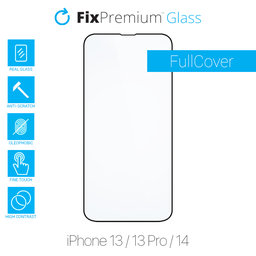 FixPremium FullCover Glass - Edzett üveg - iPhone 13, 13 Pro és 14