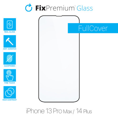 FixPremium FullCover Glass - Edzett üveg - iPhone 13 Pro Max és 14 Plus