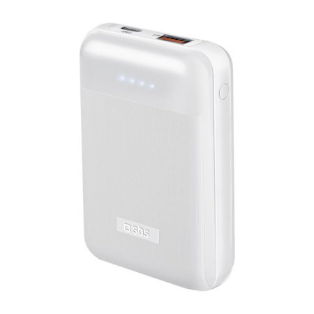 SBS - PowerBank 10 000 mAh, USB, USB-C PowerDelivery 20W, fehér