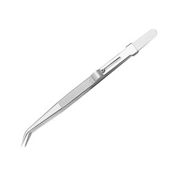 Professional Stainless Steel Tweezer with Curved Tip (162mm)