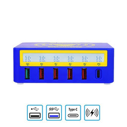 Mechanic iCharge 6 Pro - USB Töltőállomás (4x USB, 1x USB 3.0, 1x USB-C, 1x Vezeték Nélküli Töltő)