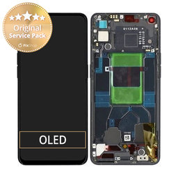 Oppo Reno 6 5G CPH2251 - LCD Kijelző + Érintőüveg + Keret (Stellar Black) - 4907749 Genuine Service Pack