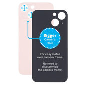 Apple iPhone 13 Mini - Hátsó Ház Üveg Nagyobb Kamera Nyílással (Pink)