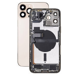 Apple iPhone 13 Pro Max - Hátsó Ház Apró Alkatrészekkel (Gold)