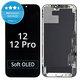 Kijelző Soft OLED iPhone 12, 12 Pro, Érintőüveg kerettel, FixPremium